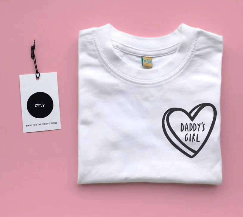 

Daddy's Girl heart pocket Kids tshirt Boy Girl t shirt For Children Toddler Clothes Funny Tumblr Top Tees Drop Ship CZ-7