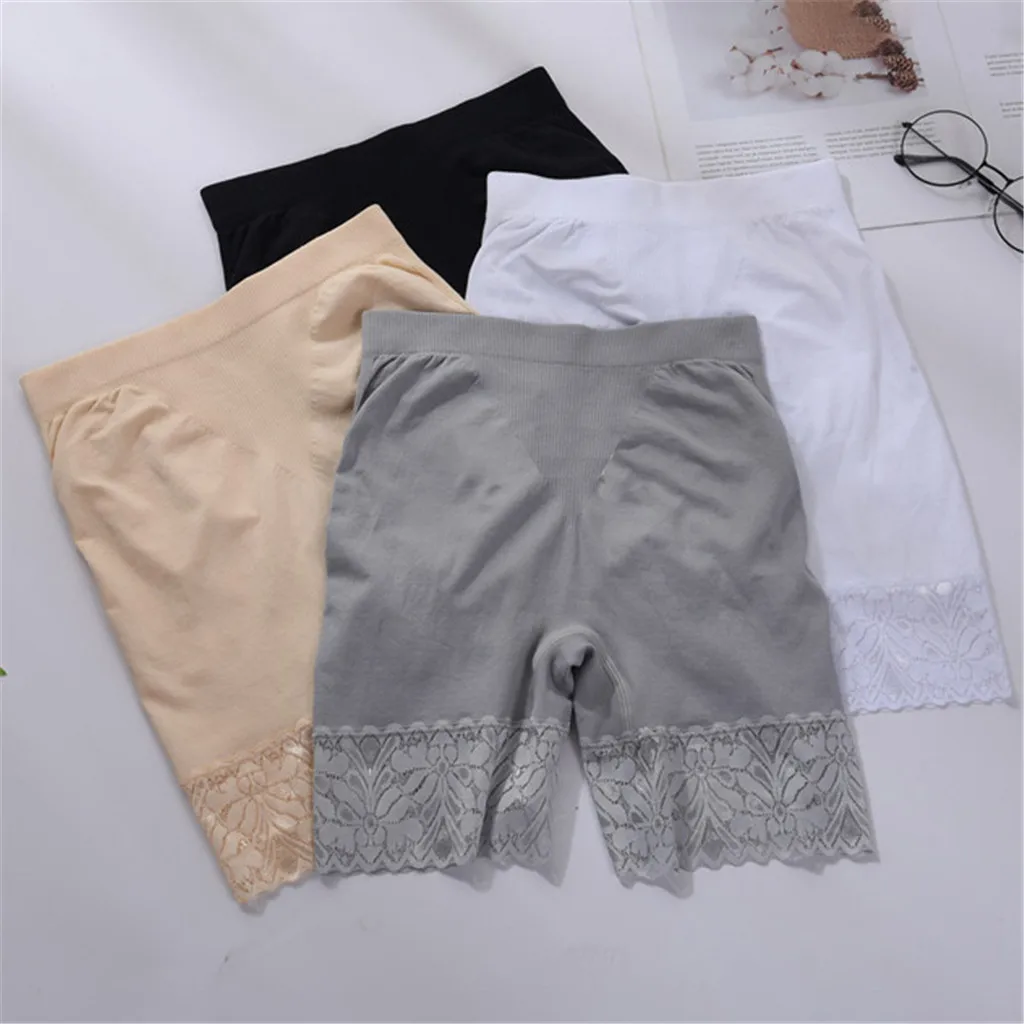 Lace 28cm Long Safety Shorts Under Skirt Leggings Safety Pants shorty shorty dentelle Lace Underpants Elastic Band mutande donna