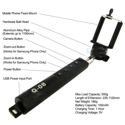 LC1507 Bluetooth Выдвижная ручная селфи палка монопод с зумом для samsung iPhone|selfie stick