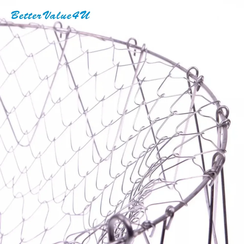 Bettervalue4u Chef Basket Stainless Steel Foldable Steam Rinse Strain Fry Strainer Net Kitchen Tool Good / Vegetable | Дом и сад