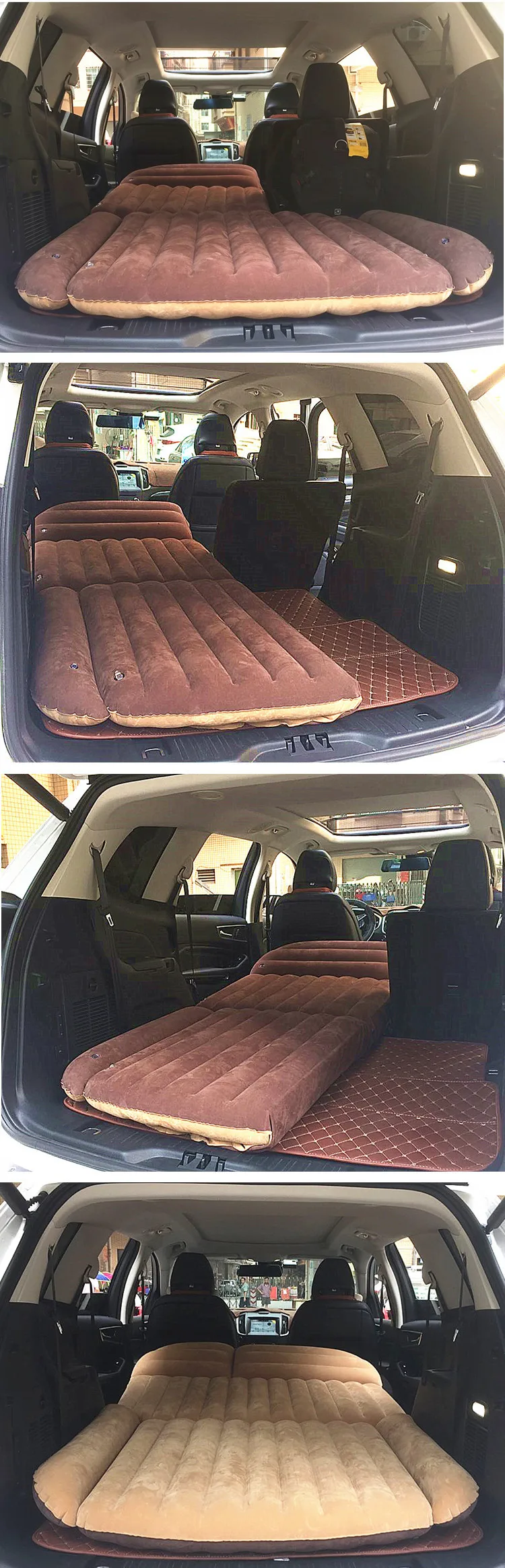 SUV Trunk Inflatable Car Mattress Flocking Portable Padded Inflatable Cushion Sexy Car Travel Bed Child lover car mattress