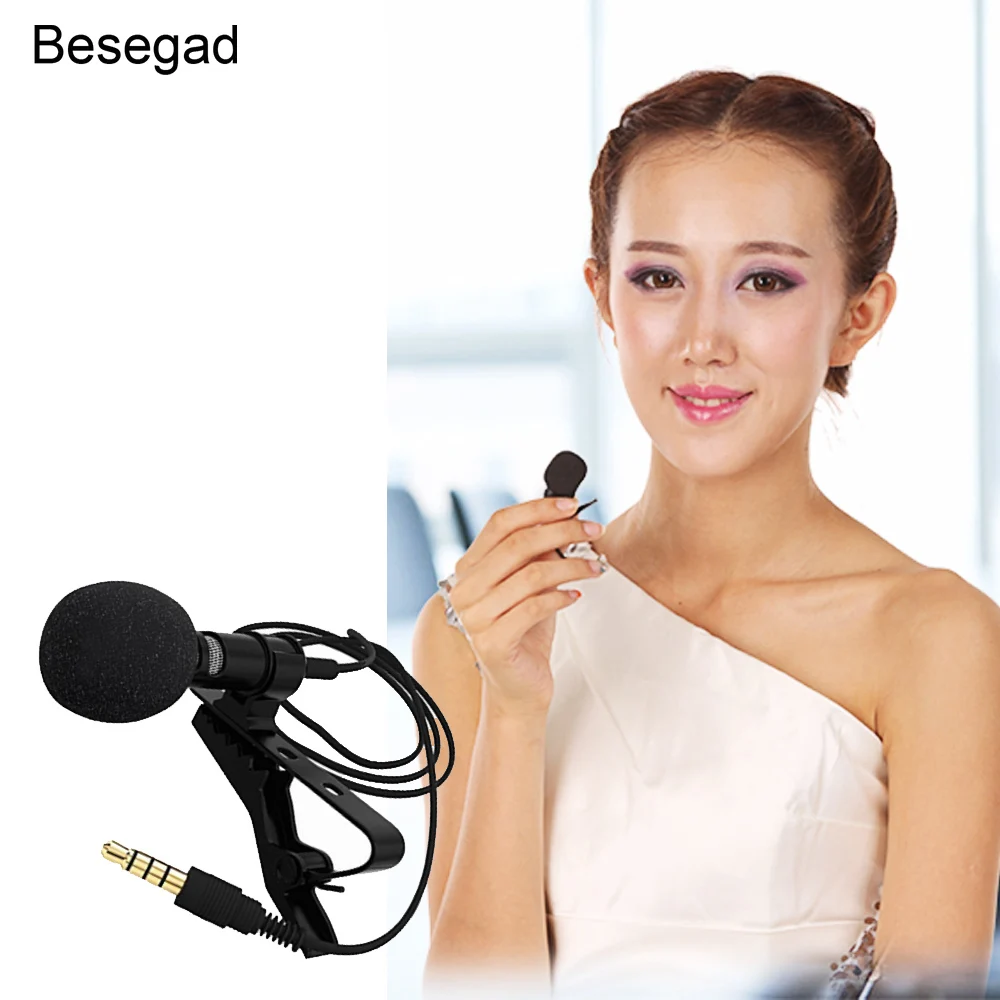 Besegad зажим на воротнике галстук телефон петличный микрофон Микрофон для iOS