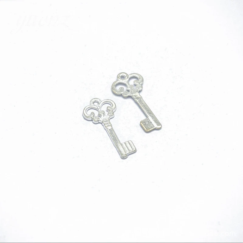 

50pcs/lot Rose Gold/Silver Color 21*10mm Key Charms Pendants Handmade Decoration Key Charm for DIY Jewelry Making Findings