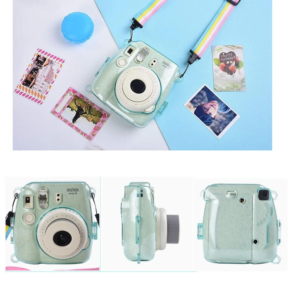 Блестящий цветной пластиковый защитный чехол для Fujifilm Instax Mini 9 mini 8 + мгновенная