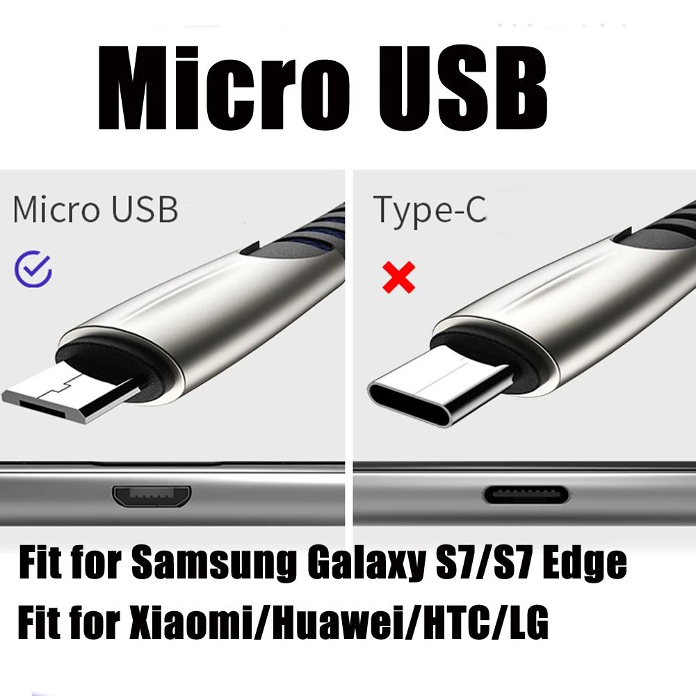 Кабель Micro USB из цинка 2.4A быстрая зарядка для Xiaomi Redmi Note 5 Pro телефона Android S7 Edge