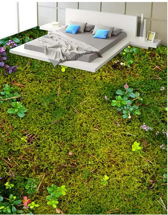 Современные пол живопись свежие листья сад Mural 3d ПВХ обои самоклеящиеся Wallpaper