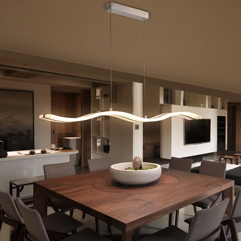 Креативная акриловая волнистая светодиодная люстра для ресторана спальни