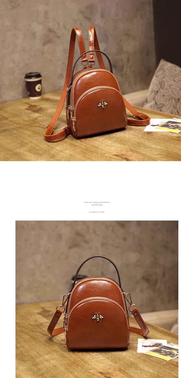 Женская сумка mochila высокое качество сумка через плечо из искусственной кожи новая маленькая сумка красивый маленький рюкзак с пчелами