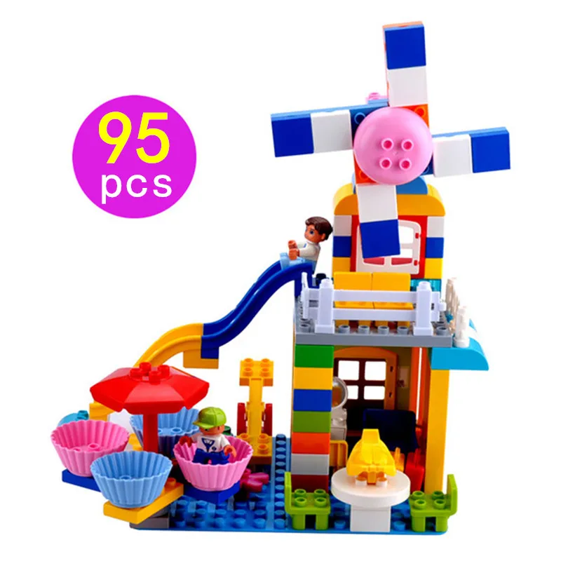 95 шт DIY Дом отдыха строительные блоки игрушки Совместимые legoe duplue части мальчик