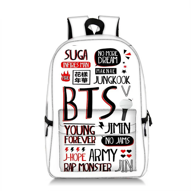 BTS Bangtan Boys Backpack Unisex Kpop Korea Star Print School Laptop Bags for Teenage Girls Women Travel Rucksack Mochila | Багаж и сумки