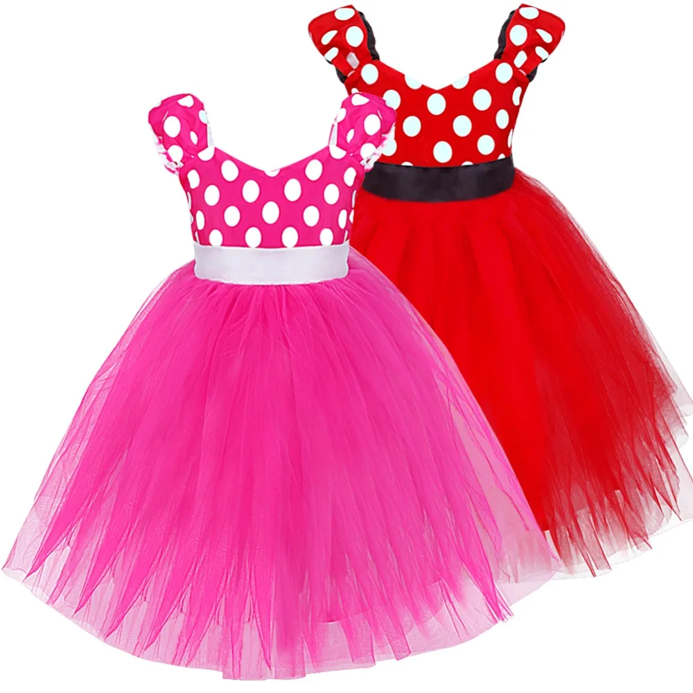 New Christmas Children Princess Minnie Girls Party Tutu Dress Kids Cartoon Infant Vestidos Costume Baby Girl's Bow Clothes | Детская