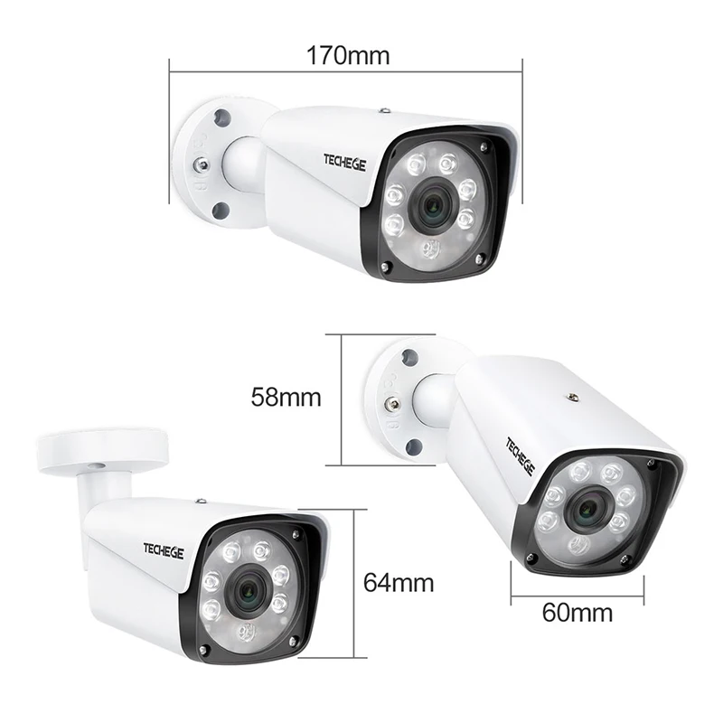 Techege 4.0MP AHD камера CCTV Bullet HD водонепроницаемый металлический корпус ночное видение