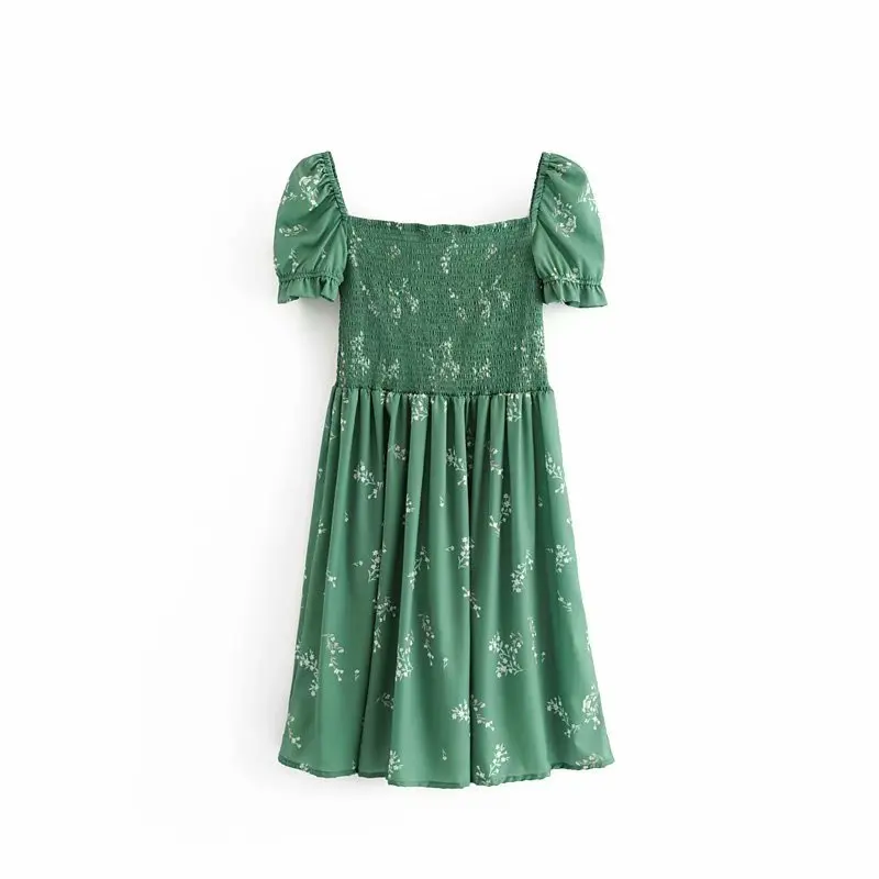 Летнее платье 2019 boho винтажные зеленые цветочные женские элегантные платья vestidos с
