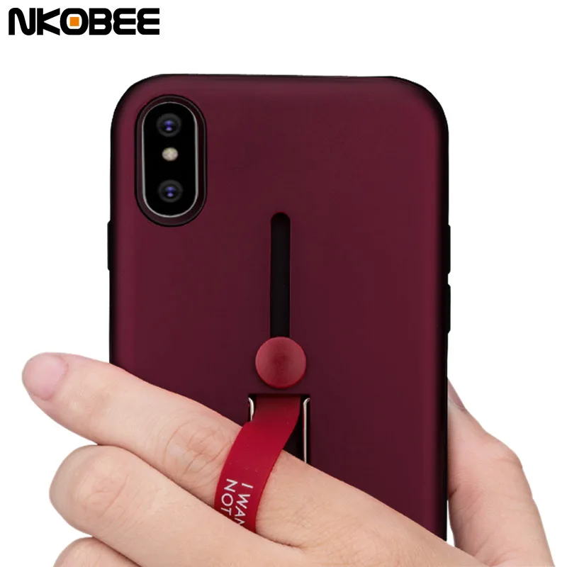 NKOBEE Phone Case For iPhone X Cover With Finger Ring Holder Hard PC Apple 10 Stand |