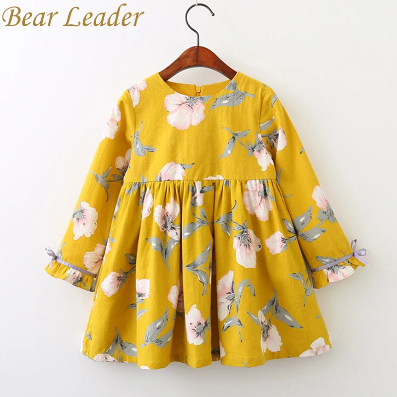 Bear Leader/платье для девочек Новинка 2020 года Сезон весна Брендовая одежда с длинными