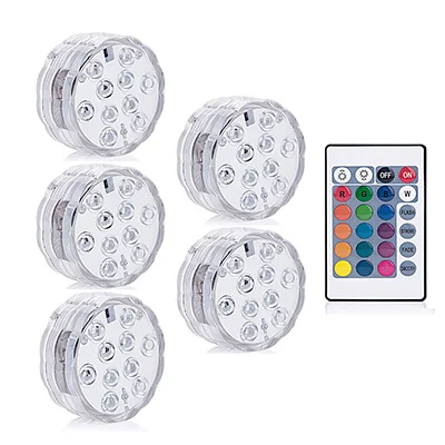 1 controller 5 Lamp 10 Led RGB погружной светильник с дистанционным управлением, на батарейках, подводный Ночной светильник, напольная ваза, чаша, садовые вечерние украшения - Испускаемый цвет: 1 controller 5 Lamp