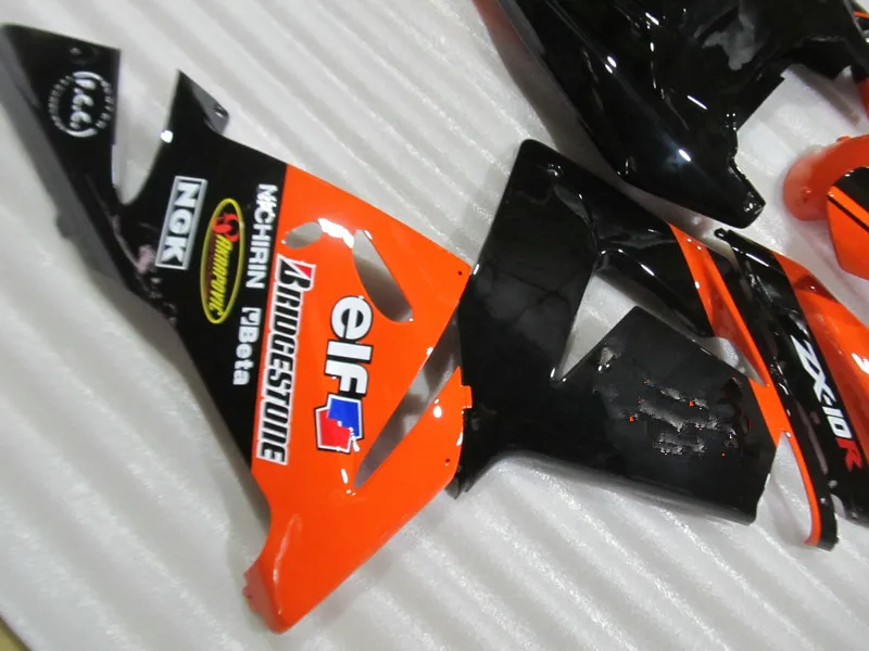 High Quality Plastic Fairing Kits For Kawasaki ZX10R 2004 2005 NINJA ZX 10R 04 05 Orange Black Bodywork Fairings Set SZ68 | Автомобили и