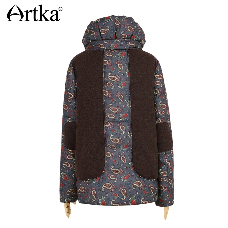 ARTKA Зимняя парка женский пуховик Осенняя женская верхняя одежда лоскутное