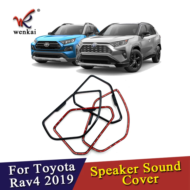 Подходит для Toyota Rav4 2019 2020 ABS Piano Black 2 шт./компл. Внутренняя дверь динамик Звуковая