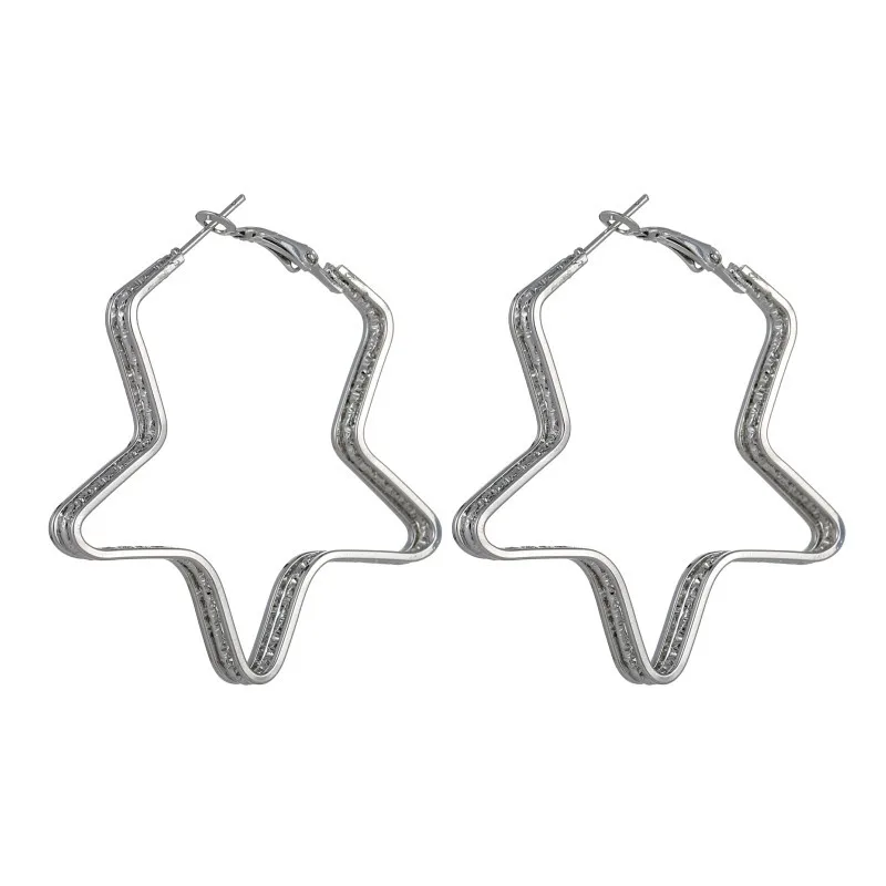 Сексуальные геометрические полые пятиконечные звезды серьги темперамент