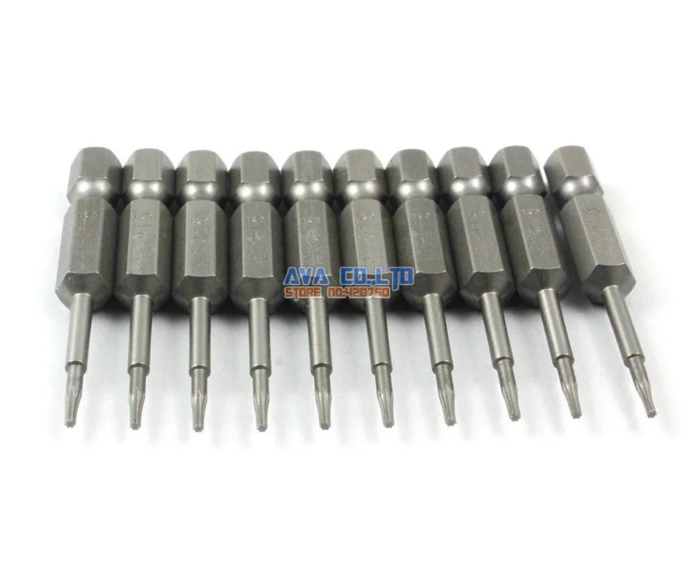 10 шт. Магнитная отвертка для Безопасности Torx S2 сталь 1/4 &quotшестигранный хвостовик