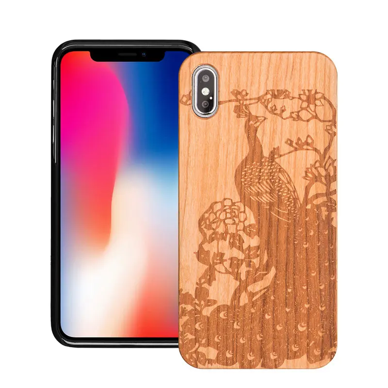 Роскошный чехол из вишневого дерева для iPhone 5 5SE XS MAX XR 6 6S Plus с животным узором, жесткая Силиконовая задняя крышка на 5s 7 8 Plus Shell