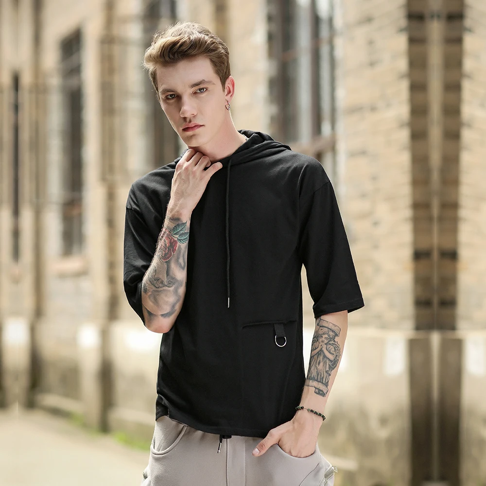 Осень 2018 г. Новые Мужские Футболка мужская high street casual Футболки для мальчиков