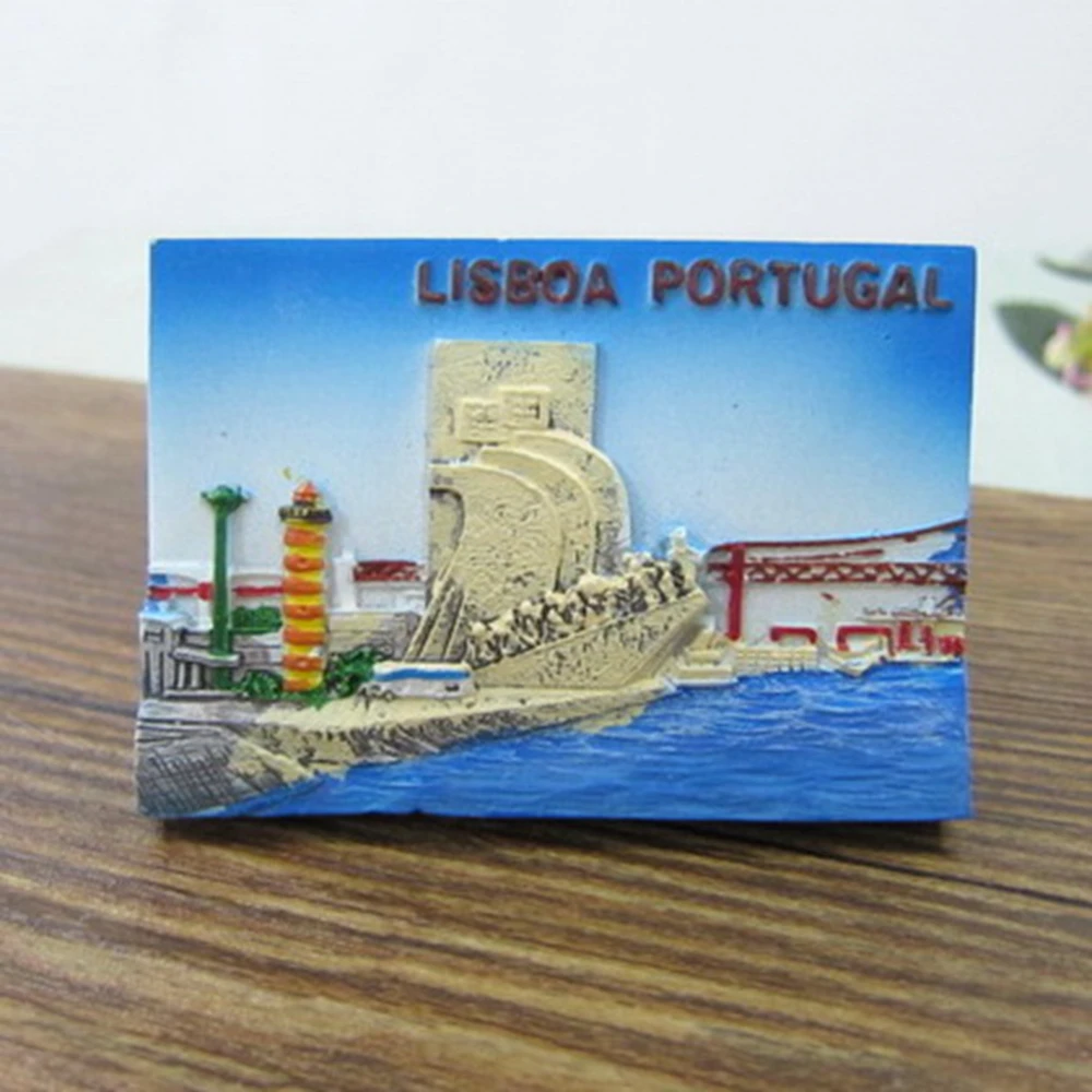 

Portugal Lisbon Tourist Souvenir Fridge Magnets Creative Resin Refrigerator Magnetic Message Stickers Home Decor Decoration