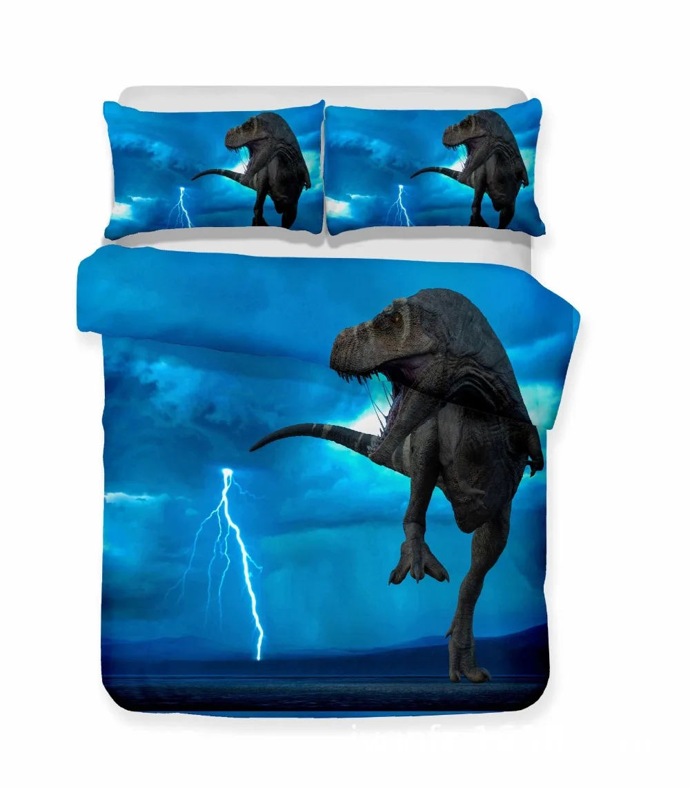 Bedclothes 3D Double Print Dinosaur Digital Printing Bedding Set Queen King Size Hot sale | Дом и сад