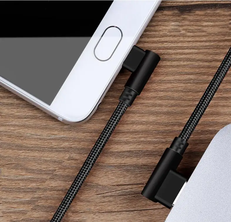 20 шт. 0 25 м длинный микро Usb кабель 90 градусов правый угол USB для зарядки Micro Data Line