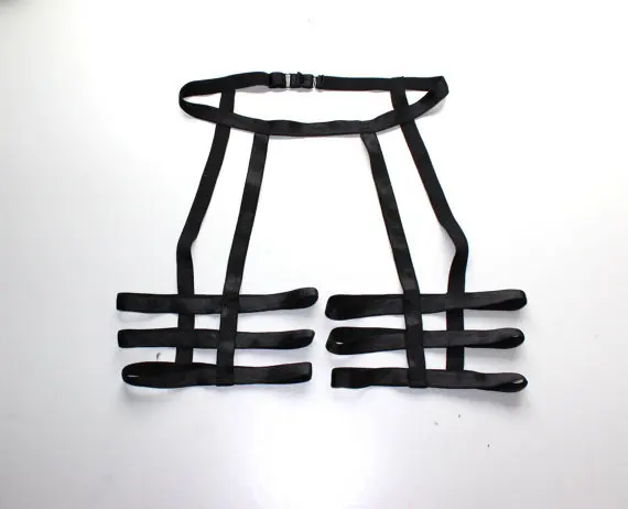 2018 Сексуальная черная подвязка под заказ унисекс на бедро с тремя ремешками для