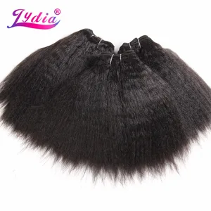 Лидия для чернокожих женщин, синтетические волосы для наращивания, короткие, курчавые, прямые, плетеные, чистый цвет, 10 дюймов, волнистые волосы, 1 шт.упак. пучка волос