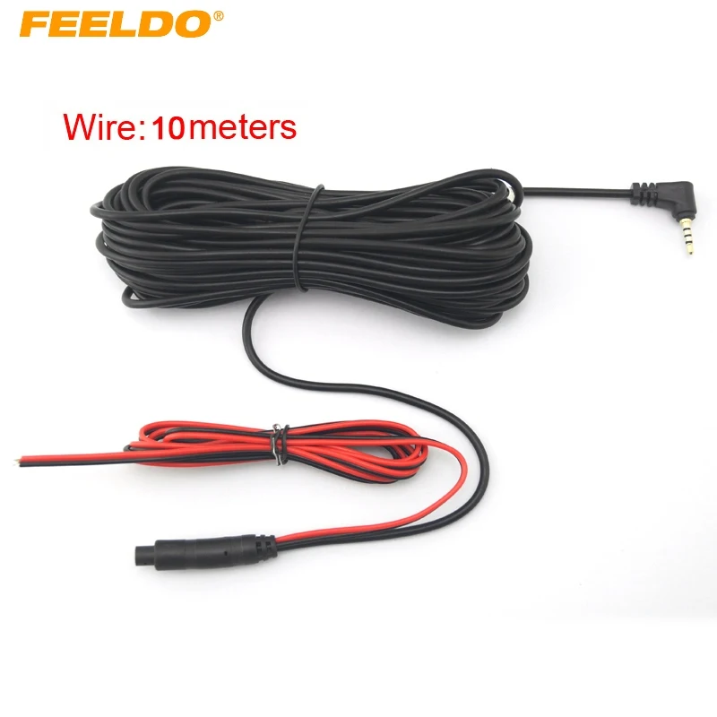

FEELDO 10meters 2.5mm TRRS Jack Connector To 4Pin Video Extension Cable For Truck/Van Car DVR Camera Backup Camera