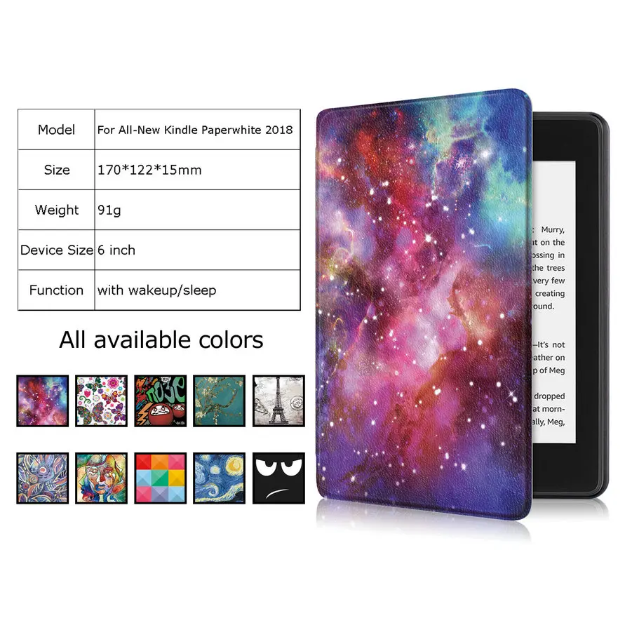 Для Amazon Kindle Paperwhite 4 (подходит только для 10 го поколения 2018 выпуск) чехол E Reader