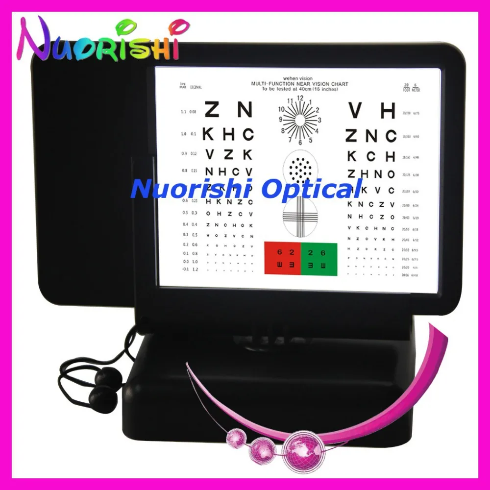 W3004 Double-side Reading Letters Led Vision Test Chart 40cm Testing Illuminated Near Visual Acuity Chart Vision Chart