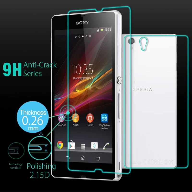Для Sony Xperia Z закаленное стекло для L36H C6603 C6602 защитная пленка передний Задний