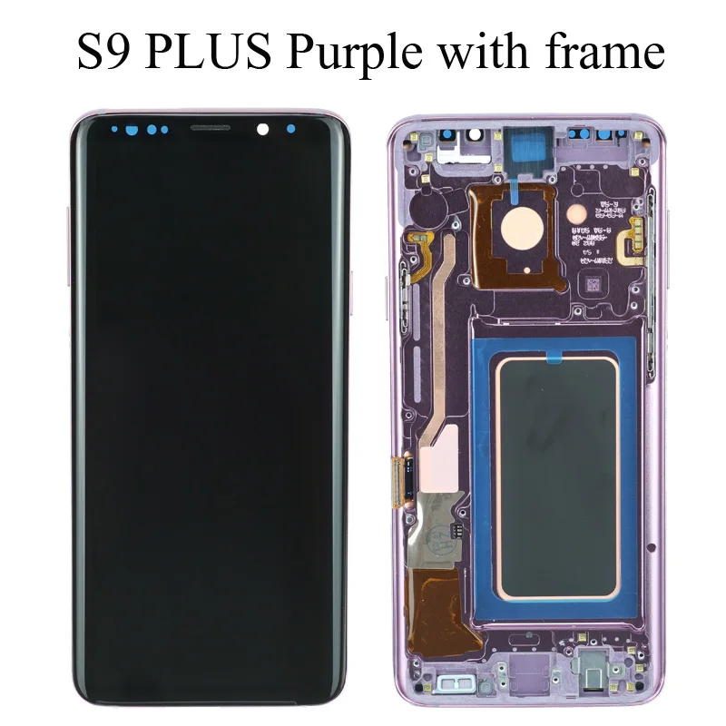 S9 Plus Purple Frame AMOLED Замена для SAMSUNG Galaxy S9 S9+ ЖК сенсорный экран дигитайзер с рамкой G960 G965 дисплей - Цвет: S9 Plus Purple Frame