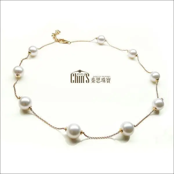 Жемчужное Ожерелье Akoya 8 5 мм круглое белое розовое золото 18 К|necklace necklace|necklace 18knecklace