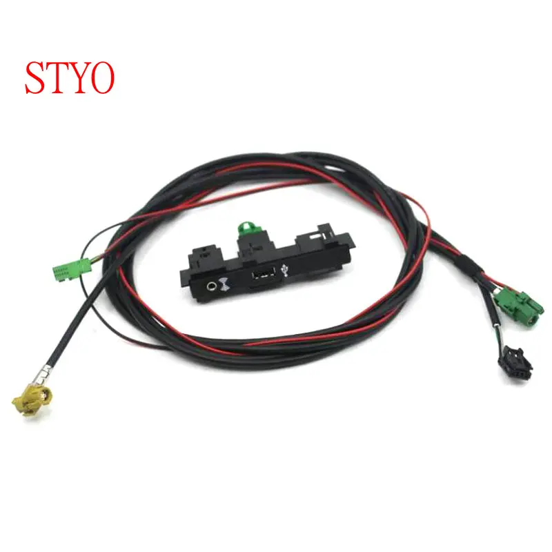 

STYO Car Carplay Cap Socket With Wire/Cable/Harness MDI USB AMI For VW Tiguan Touran 2017 2018