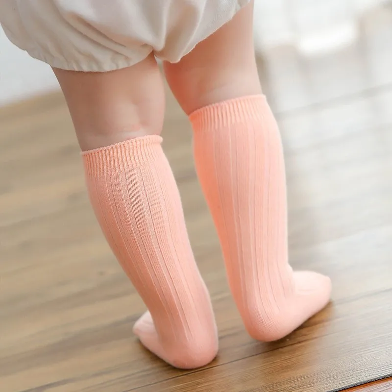 Spring Infant Long Tube Socks Cotton Solid Wide Striped Knee High Baby Boys Girls Newborn Leg Warm 0-3 Y | Детская одежда и обувь