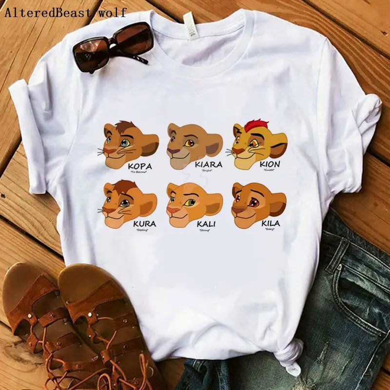 Hakuna Matata Футболка Леди Король Лев Simba vogue Леди Тройники лето белый Принт мультфильм o-образным вырезом короткий рукав повседневные топы тройник