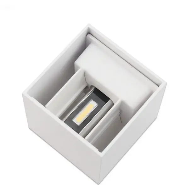 Beste 6 Stks/partij 12W Dimbare Cube Up Down Led Wandlamp Verstelbare Opbouw Outdoor Led Lightig Wandlamp, Cob IP65