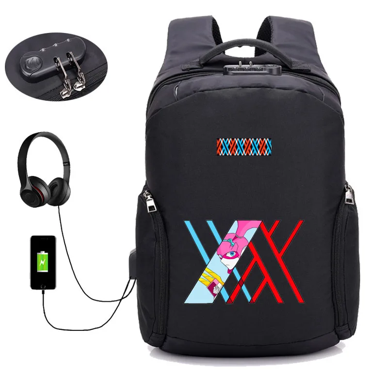 Аниме DARLING в FRANXX рюкзак с зарядкой USB портфели для школьников школьная сумка Mochila