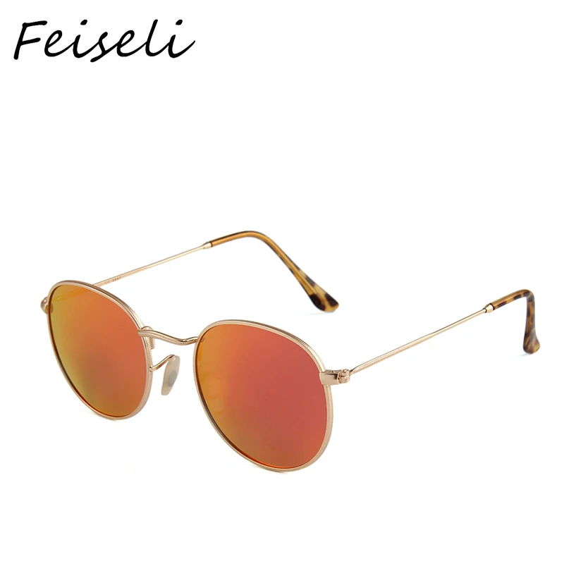 Женские и мужские солнцезащитные очки Feiseli круглые поляризационные зеркальные