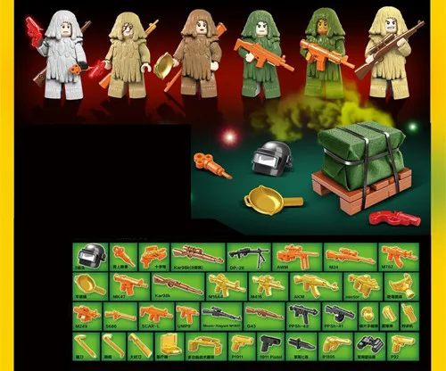 PUBG FPS игра парашют Ghillie костюм военный Победитель Куриный Ужин A3 снайперская винтовка строительный блок фигурка игрушка подарок для мальчика - Цвет: 059 no box