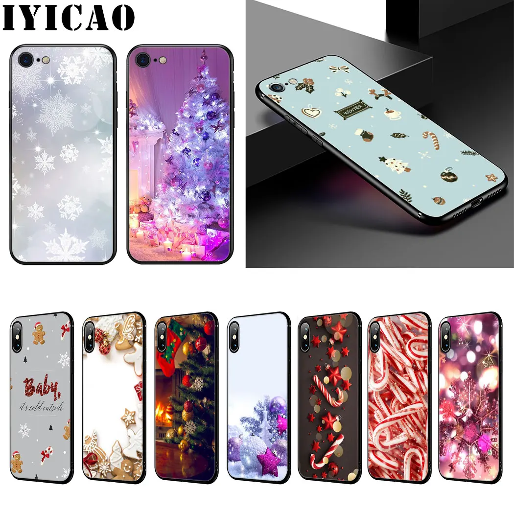 Зимний Рождественский Мягкий силиконовый чехол для телефона iPhone 11 Pro Max XR X XS 6 6S 7 8