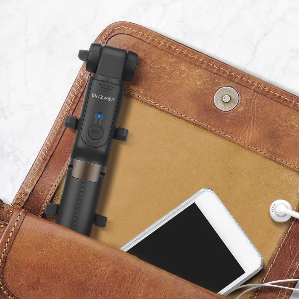 BlitzWolf беспроводной bluetooth штатив для селфи Мини Выдвижной Монопод универсальный