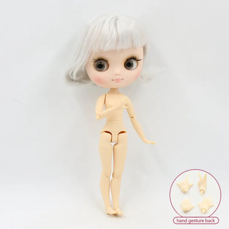 like the picture Кукла Middie blyth, Обнаженная, 20 см, шарнирное тело, матовое лицо с макияжем, серые глаза, мягкие волосы, сделай сам, игрушки, подарок с жестами - Цвет: like the picture
