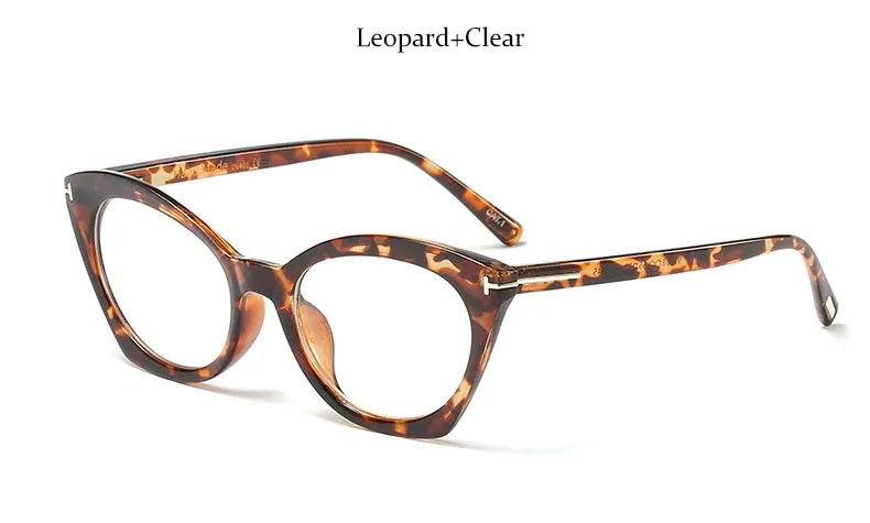 Leopard Кошачий глаз для женщин очки прозрачные модные ясно компьютер женские очки ретро очки с оправой женский класс - Цвет оправы: Leopard