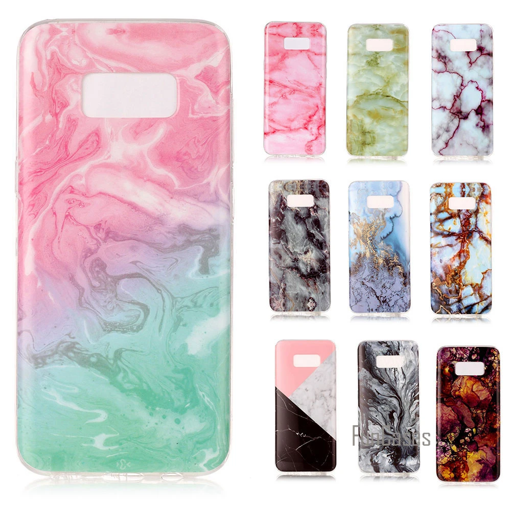 

Мягкий чехол из ТПУ с принтом "для Samsung Galaxy S8/S8 большие размеры НОВОЕ гранитный скраб изображение мрамора цветные чехлы для телефонов для ...